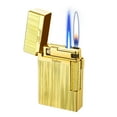 thumbnail image 1 of openpig Torch Lighter, Dual Flame Mode Classic Lighter, Jet Torch Lighter Soft Flame Lighter 2 in 1 Windproof Refillable Butane Lighter for Men Dad Husband Collect, Gold, 1 of 6