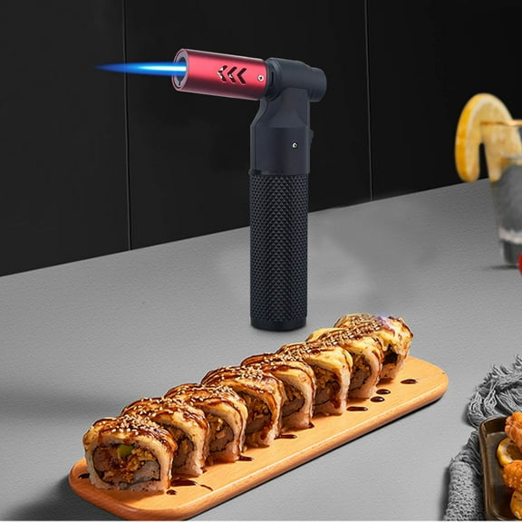 openpig Torch Lighter, Jet Flame Refillable Portable Butane Torch Adjustable Mini Blow Torch for Camping Grill Culinary Soldering Cooking Welding BBQ (Fuel Not Included) Red