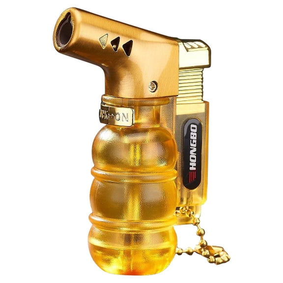 openpig Torch Lighter, Mini Jet Flame Butane Lighters, Multi-Purpose for Campfires, Candle, Fireplaces, Christmas Party Favors (Gas not Included) Gold