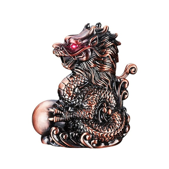 openpig Torch Lighter, Relief Dragon Jet Red Flame Lighter, Creative Windproof Cool Jet Flame Butane Lighter, Refillable Butane Lighter for Outdoor Indoor (Without Butane)-Bronze