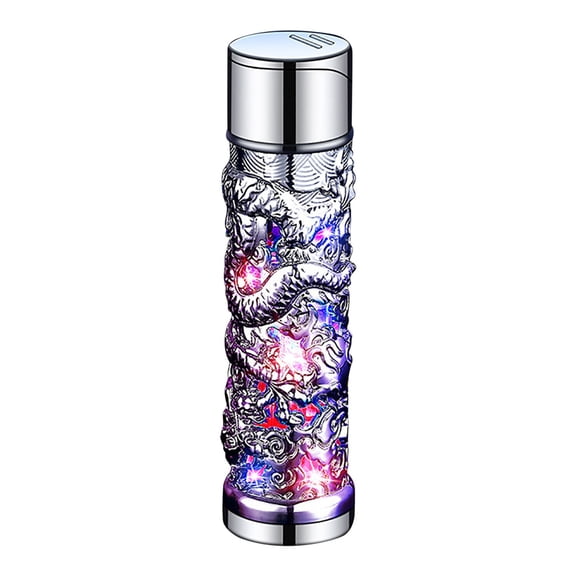 openpig Torch Lighter, Single Jet Flame Butane Lighter, Dragon Torch Lighter, Butane Soft Flame, Windproof, Red Flame, Refillable Butane Torch Lighter (No Gas) (Silver)