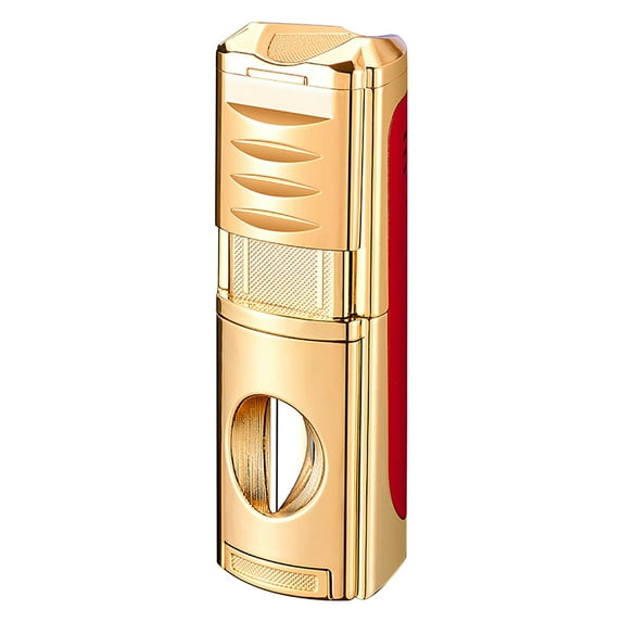 openpig Torch Lighter, Triple Jet Flame Butane Torch Lighters Refillable Butane Gas Lighters Windproof Adjustable 3 Flame Lighter for Christmas (Without Gas) C