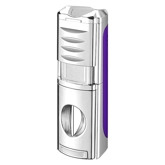 openpig Torch Lighter, Triple Jet Flame Butane Torch Lighters Refillable Butane Gas Lighters Windproof Adjustable 3 Flame Lighter for Christmas (Without Gas) E
