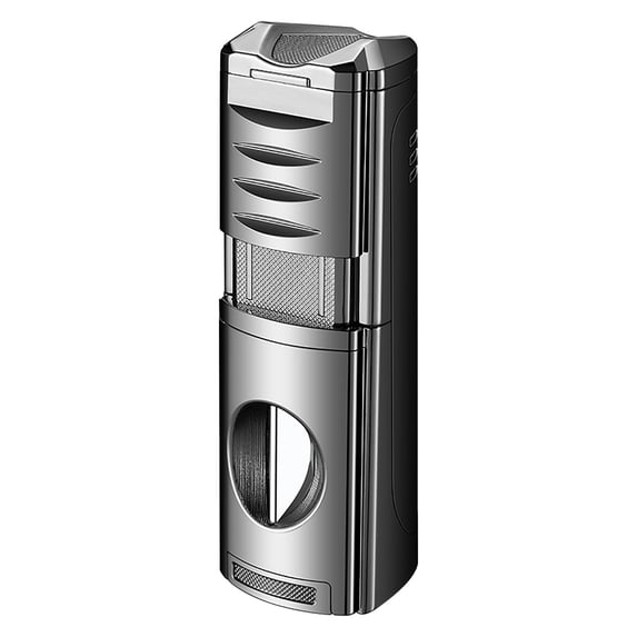 openpig Torch Lighter, Triple Jet Flame Butane Torch Lighters Refillable Butane Gas Lighters Windproof Adjustable 3 Flame Lighter for Christmas (Without Gas) A