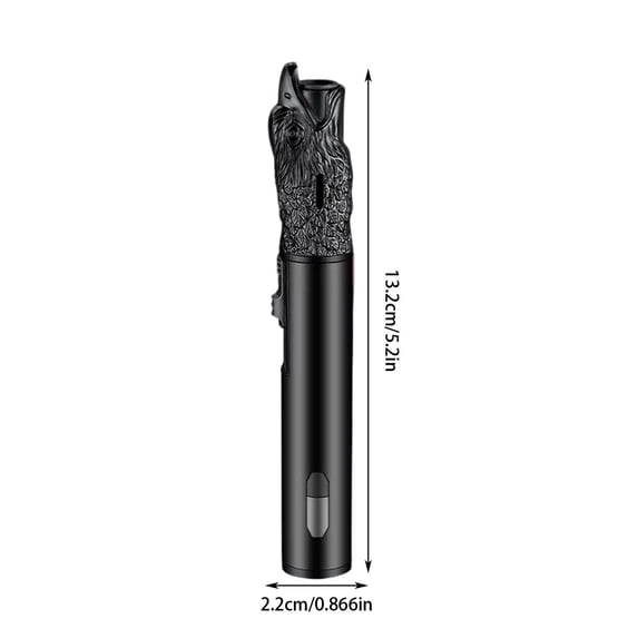 openpig Torch Lighter, Windproof Adjustable Single Jet Flame Butane Lighter Refillable Gas Lighter for Candle Camping Grill BBQ Fireplace (Butane Not Included) Black