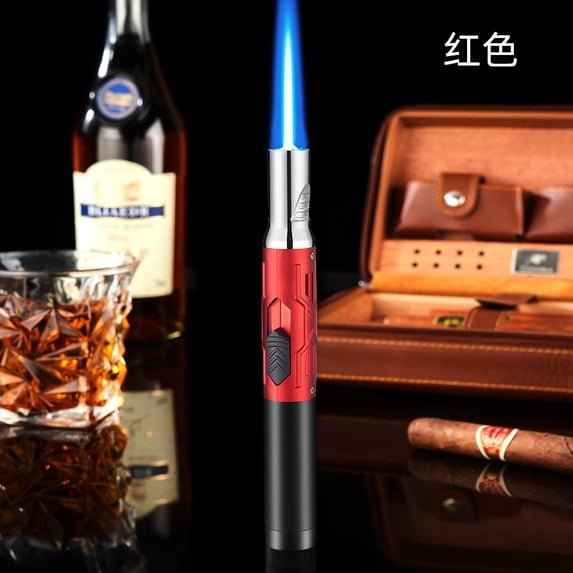 openpig Torch Lighter, Windproof Butane Torch Lighter, Adjustable Jet Flame Lighter Refillable for Grill, Fireplace, Camping, Welding, Candles (Butane Not Included) Red