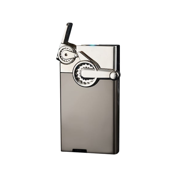 openpig Vintage Metal Torch Lighter with Flame Adjustable, Refillable Antique Lighter, Candles Outdoor Hiking Gear(No Butane Fuel) (Black)