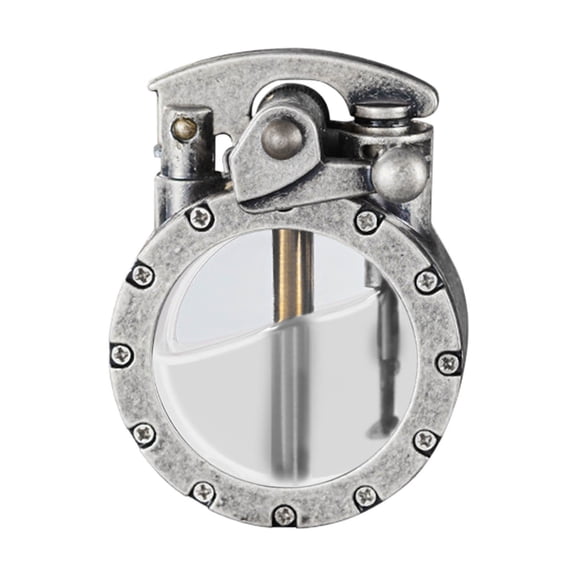openpig Vintage Trench Lighter - Transparent Kerosene Lighters, Creativity & Personality Steampunk Cool Lighter, Durable Antique Unique Lighters for Men (Silver)
