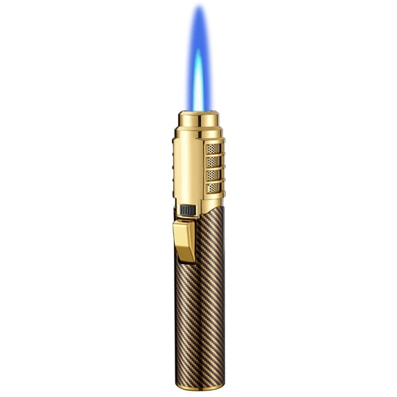 openpig Windproof Butane Lighters, Torch Lighters, Bright Fire Lighters, Outdoor Windproof Torch, for Candles Campfires BBQ Baking, Camping (Gold)