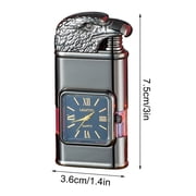 openpig Windproof Lighter, Vintage Watch Bezel Jet Flame Torch, Eagle Torch Lighters, Unique Animal Style, Refillable Butane, Adjustable Flame Black