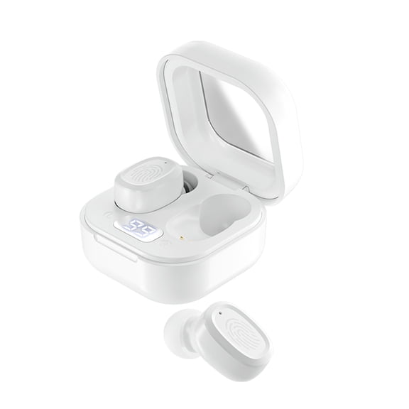 openpig Wireless Earbuds, Bluetooth 5.0 Ear Buds, Stereo Sound in Ear Headphones, Sweatproof Bluetooth Earbuds, Comfortable Ear Buds for Women, White
