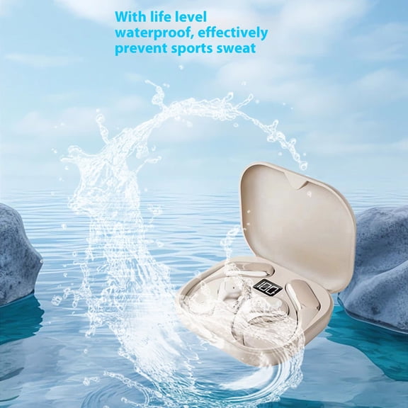 openpig Wireless Earbuds Bluetooth 5.4 Headphones Sport, Bluetooth Earbuds with Earhooks, Charging Case Digital Display Sports Ear Buds, Noise Cancelling Mic for Running Gym Workout-Black