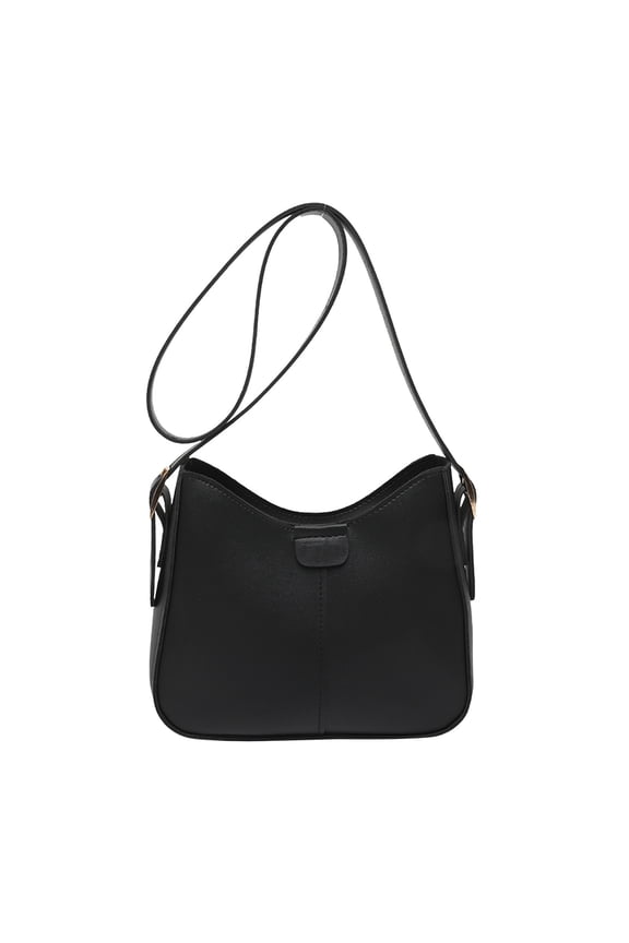 Women Crossbody Bag Leather Handbag Pocketbook Lightweight Shoulder Purse (Black)