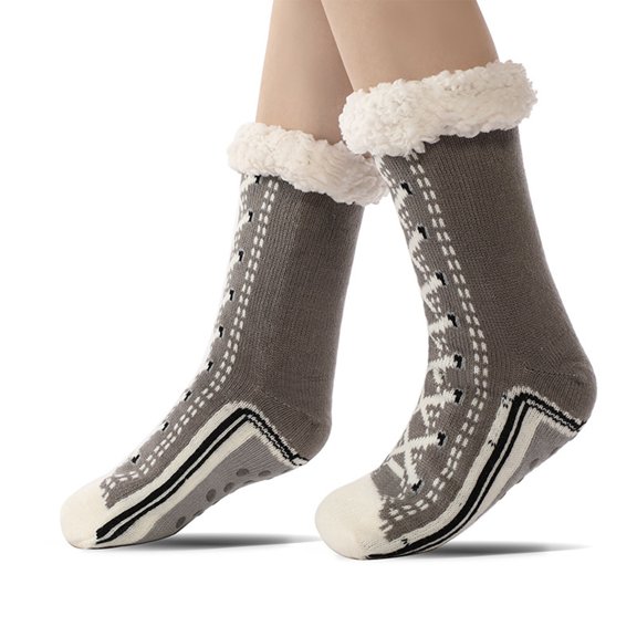 openpig Women's Winter Non Slip Super Soft Warm Cozy Fleece Lined Fuzzy Slipper Socks with Grippers, Winter Warm Soft Thick Non Slip Thermal Home Socks