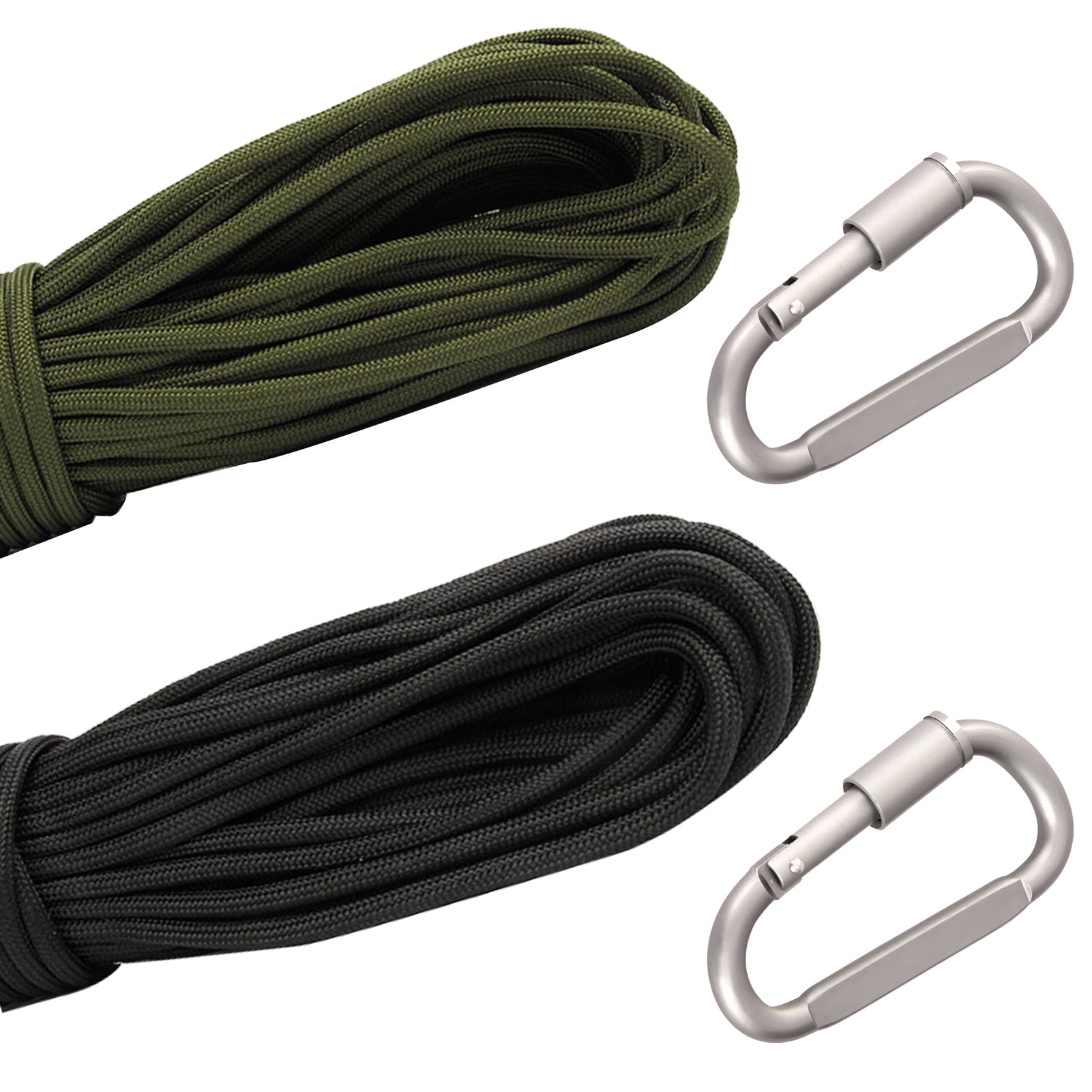 Exploration Rope opolski 31m Parachute Rope Multifunctional with Carabiner 9 Strand ...