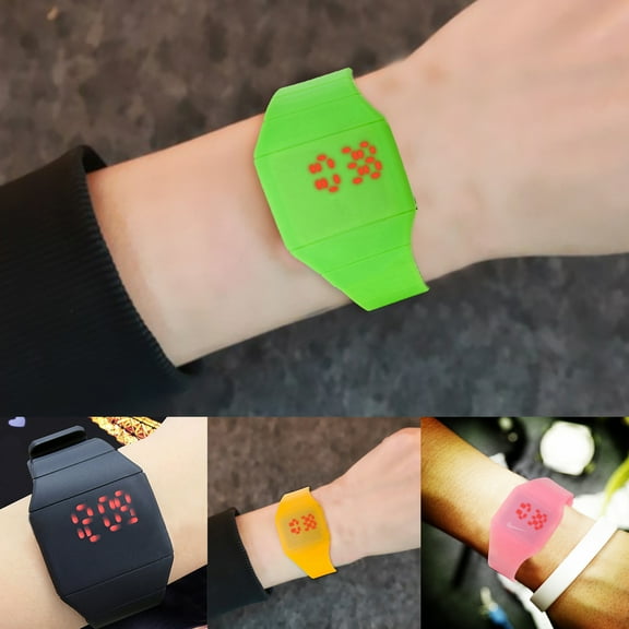 opolski Fashion Men Lady Touch Digital LED Silicone Sport Wristwatch Ultra-thin Watch