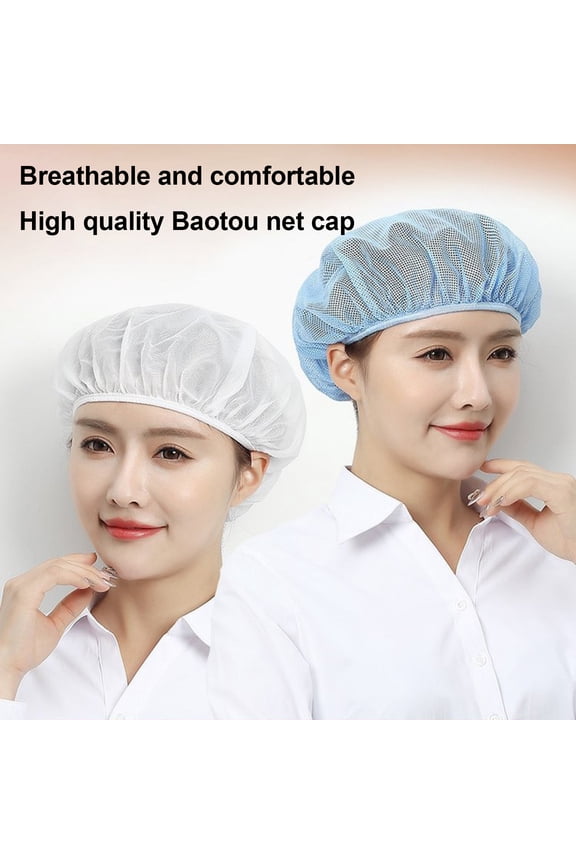 Reusable Bakery Hat Mesh Chef Cap Soft Breathable Friendly to Skin Washable Cooking Cap Protective Headwear Black