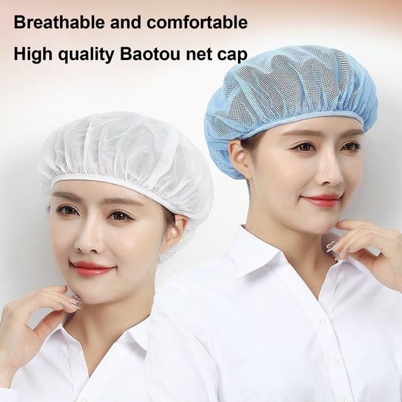 opolski Reusable Bakery Hat Mesh Chef Cap Soft Breathable Friendly to Skin Washable Cooking Cap Protective Headwear Sky Blue