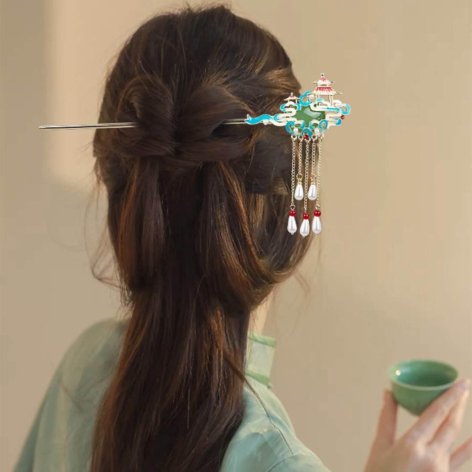 opolski Women Hair Stick Chinese Vintage Style Tassel  display picture 2