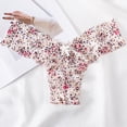 thumbnail image 1 of opolski Women Panties Floral Lace Seamless Bow Decor Low Waist Thin Quick Dry Soft Breathable Anti-septic Elastic Lady Underpants Brief, 1 of 8