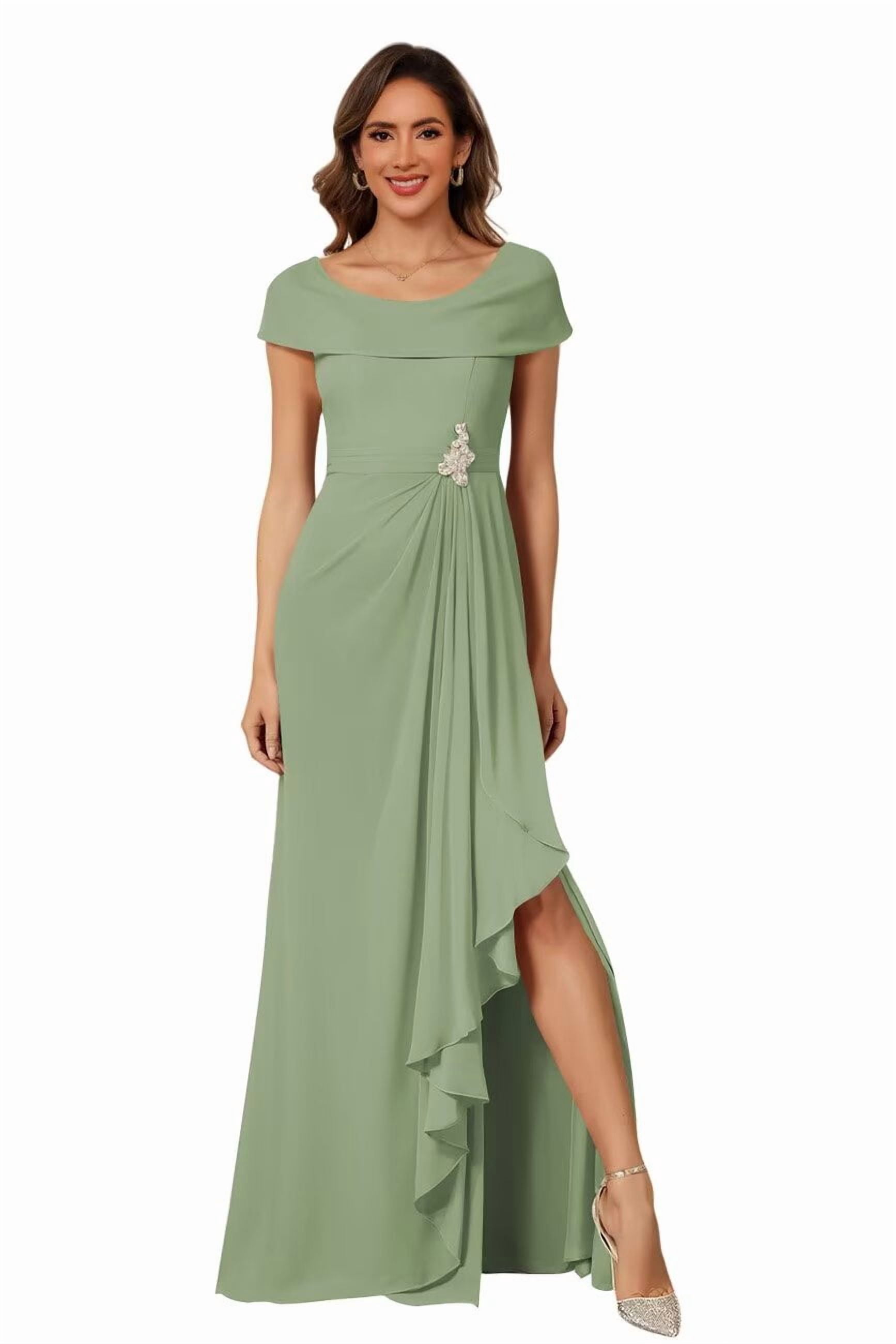 Prom Cap optkeat Women's Cap Sleeve Chiffon Mother of the Bride Dress ...
