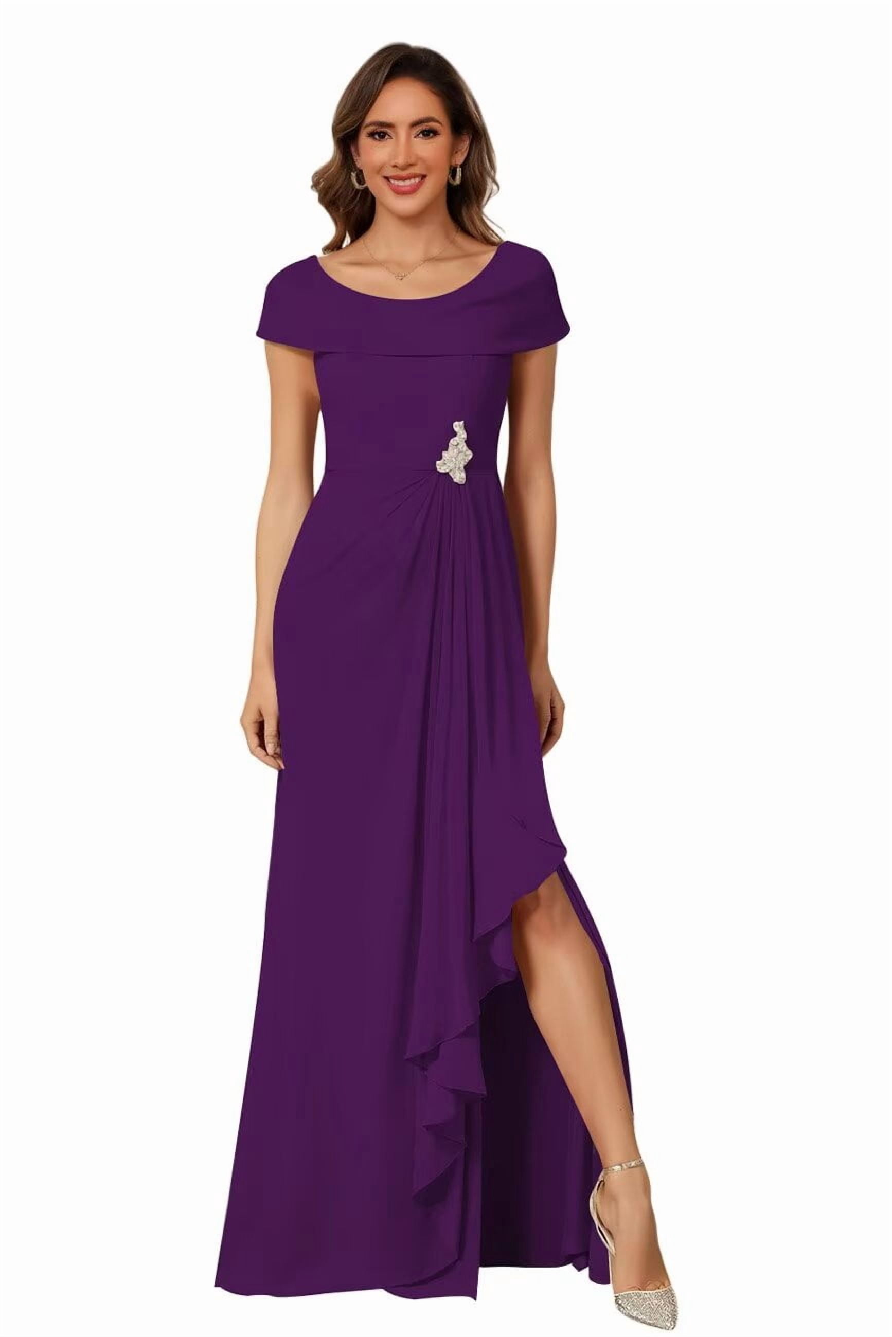 Prom Cap optkeat Women's Cap Sleeve Chiffon Mother of the Bride Dress ...