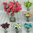 thumbnail image 1 of opvise 1 Bouquet 5 Branches 15 Heads Artificial Rose Wedding Home Decor Faux Silk Flower Pink, 1 of 8