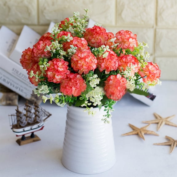 opvise 1 Bouquet Artificial Fake Chrysanthemum Flower Plant Home Office Party Decor White