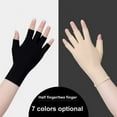 thumbnail image 1 of opvise 1 Pair Half Fingers Gloves Super Soft Breathable Stretchy Friendly to Skin Ultra-Thin Block UV Spandex Summer Sunscreen Semi-Finger Riding Gloves Nail Supplies, 1 of 8