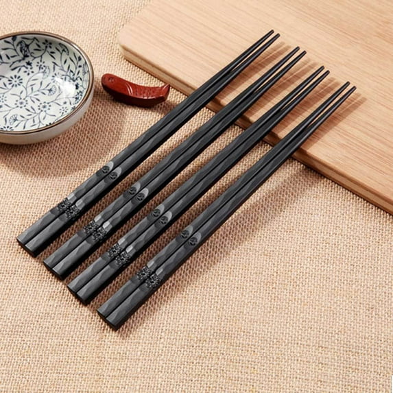 opvise 1 Pair Japanese Chopsticks Unbending Anti-slip Handles Alloy Japanese Sushi Chopsticks for Home A