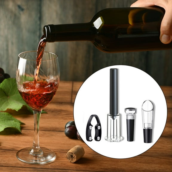 opvise 1 Set Bottle Opener Air Pressure Wine Opener Pneumatic Technology Efficient Cork Removal Tool for Home Bar Black