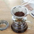 thumbnail image 1 of opvise 1 Set Coffee Funnel Filter Stainless Steel Coffee Dripper Heat-resistant Reusable Cone Filter for Home Kitchen B, 1 of 7