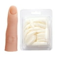 thumbnail image 1 of opvise 1 Set Nail Practice Finger with 100 False Nails Bendable Flexible Joints High Simulation Multifunctional Reusable Acrylic Nails Silicone Khaki A, 1 of 7