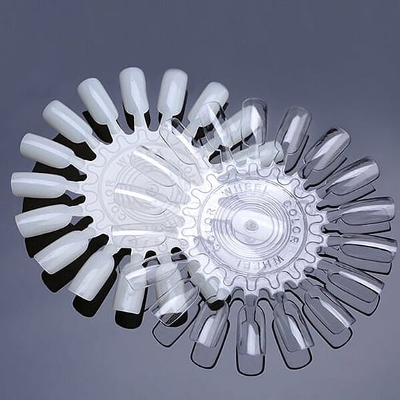 opvise 10 Pcs 18 Tips Display Plastic Nail Art Polish Gel Palette Round Shape Wheels