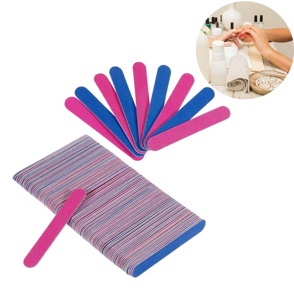 opvise 100 Pcs Home Beauty Salon Double-Sided Disposable Nail File Emery Shaping Board