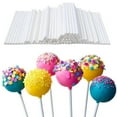 thumbnail image 1 of opvise 100Pcs Lollipop Sticks Food Grade Heat-Resistant BPA Free Smooth Edge Wide Application DIY White Color Candy Paper Sticks Treat Making Supplies for Bakery 10cm, 1 of 7
