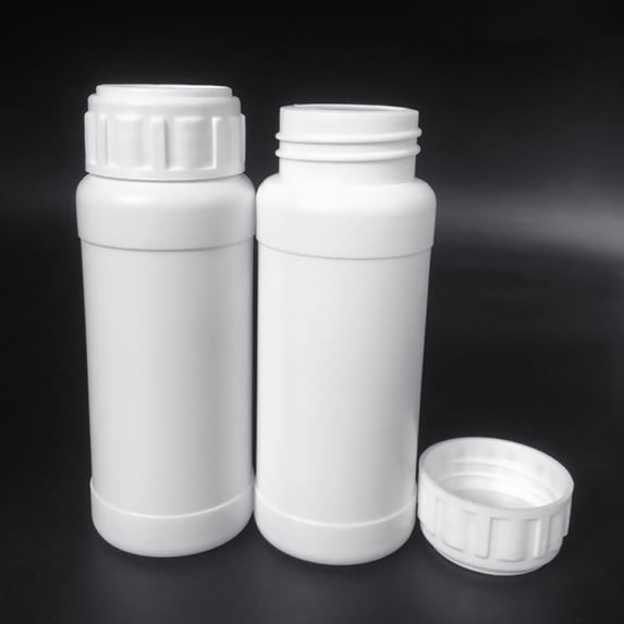 opvise 100ml Cylinder Laboratory Plastic Empty Chemical Storage Bottle Liquid Container White