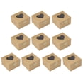 thumbnail image 1 of opvise 10Pcs Cupcake Box Visible Food Grade Mini Individual Cake Packing Case, 1 of 8