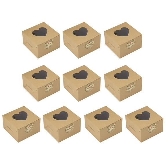 opvise 10Pcs Cupcake Box Visible Food Grade Mini Individual Cake Packing Case