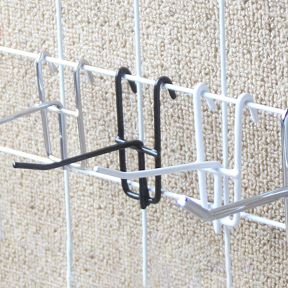 opvise 10Pcs Hooks Wear-resistant Removable Metal Stable Mesh Panel Hangers for Home Black
