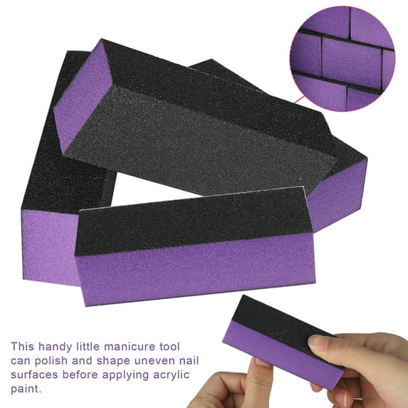 opvise 12Pcs Nail Polishing Block Multi-Sided Anti-Abrasion Solid Manicure Buffers File Polish Sanding Tool Orange