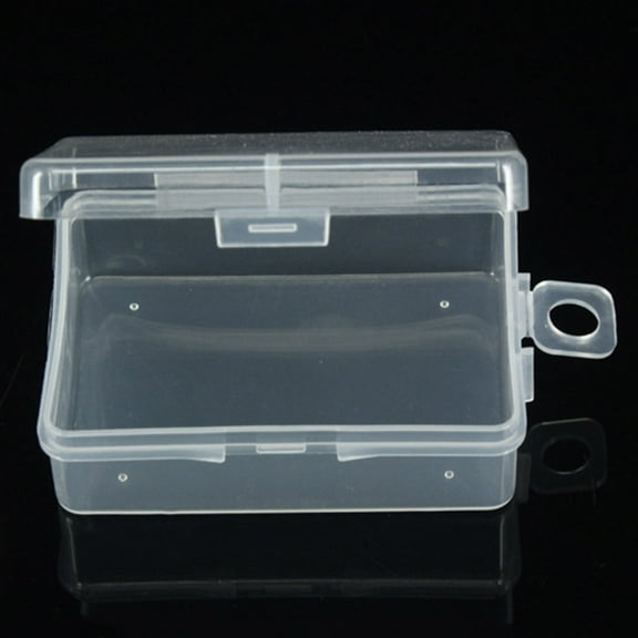 opvise 1Pc Clear Plastic Transparent Storage Box Debris Collect Container Case with Lid Clear