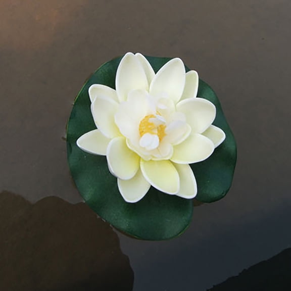 opvise 1Pc Simulation Lotus Flower Mini Artificial Pond DIY Mothers Day Decoration Orange