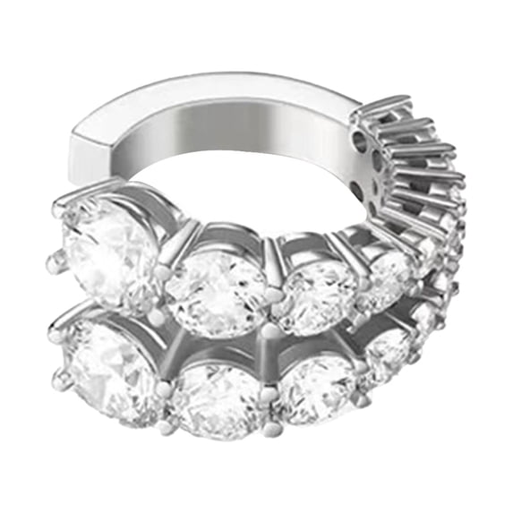 opvise 1Pc Women Earring Sparkling Faux Diamond Design Shiny Visual Effect Multi-layer All Match Decorative Vivid Color Women Clip on Earring Non-Piercing Jewelry Gift for Women