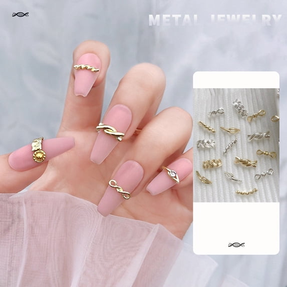opvise 20Pcs Nail Decorations Shape Rust-proof Alloy All-Purpose 3D Nail Charms DIY Manicures Designs Beauty Supplies
