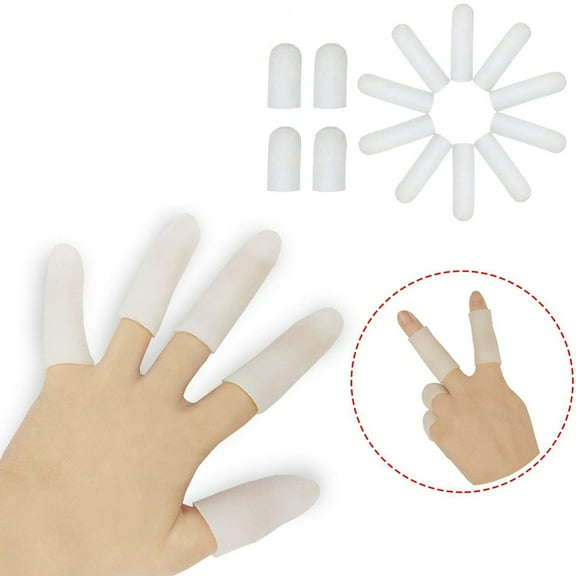 opvise 2PCS Soft Reusable Gel Finger Cots Little Toe Tube Protectors for Protect Skin Skin Color Normal