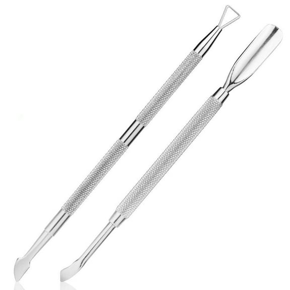 opvise 2Pcs Professional Triangle Dead Skin Remover Cuticle Pusher Nail Peeler Scraper