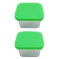 thumbnail image 1 of opvise 2Pcs Stainless Steel Sauce Cup With Silicone Lid Food Grade Rectangle Leak-proof Salad Dressing Container Snack Lunch Sealing Box, 1 of 8