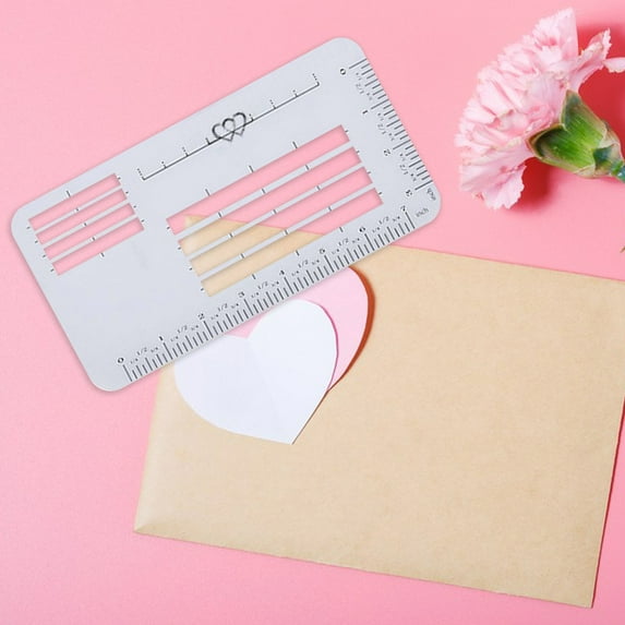 opvise 4Pcs Envelope Templates Envelope Addressing Guide Stencils Lightweight Portable DIY Calligraphy Ruler Line Guide Stencil Templates Set 4pcs