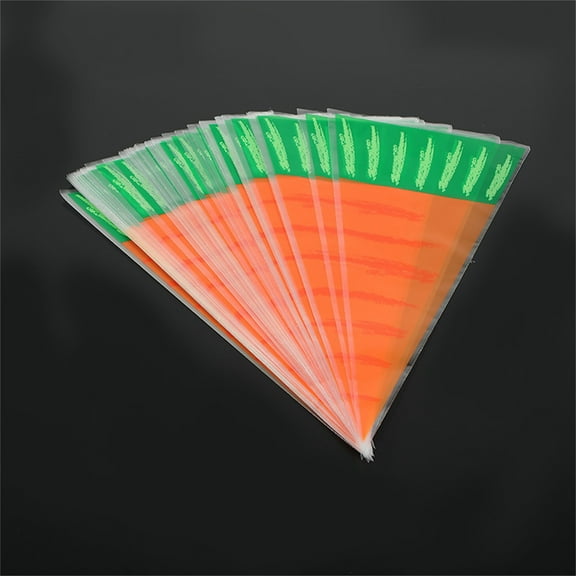 opvise 50 Pcs/Set Carrot Shape Candy Bag Creative Festive Touch Plastic Candy Pouch for Party